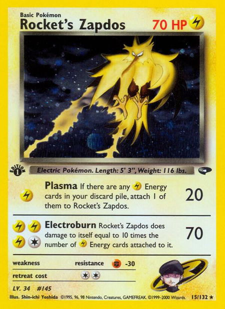 Rocket's Zapdos - Gym Challenge Pokémon trading card