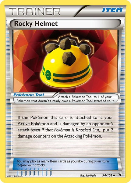 Rocky Helmet trading card from Noble Victories Rocky Helmet - Noble Victories Pokémon trading card