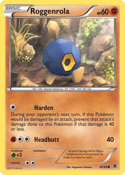 Roggenrola (49) - Emerging Powers Pokémon trading card