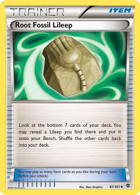 Root Fossil Lileep - Plasma Blast Pokémon trading card