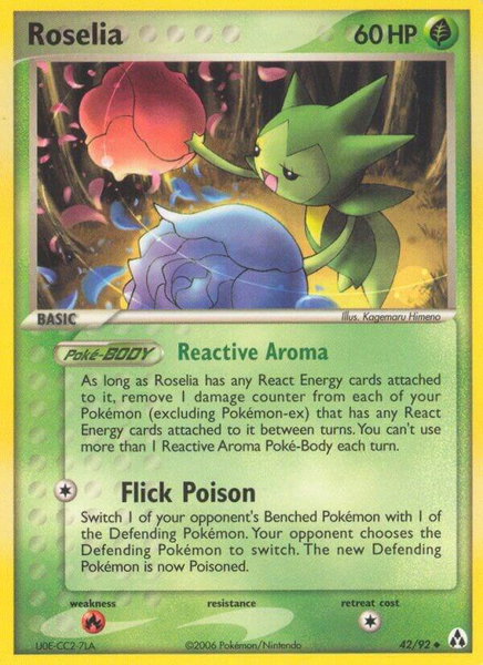 Roselia trading card from Legend Maker Roselia - Legend Maker Pokémon trading card