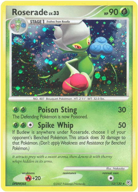 Roserade - Diamond and Pearl Pokémon trading card