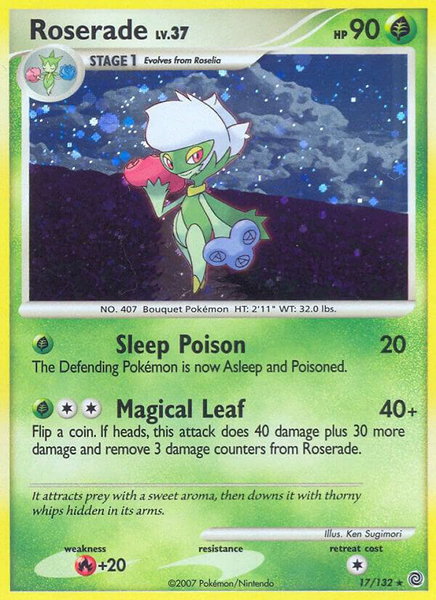 Roserade trading card from Secret Wonders Roserade - Secret Wonders Pokémon trading card