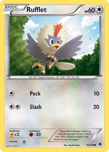 Rufflet (86) - Emerging Powers Pokémon trading card