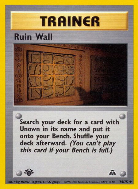 Ruin Wall - Neo Discovery Pokémon trading card
