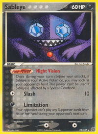 Sableye - Deoxys (DX) #23/107 - Rare Pokémon Trading Card
