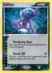 Sableye trading card from Holon Phantoms Sableye - Holon Phantoms Pokémon trading card