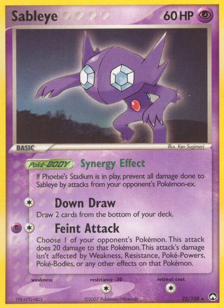 Sableye trading card from Power Keepers Sableye - Power Keepers Pokémon trading card
