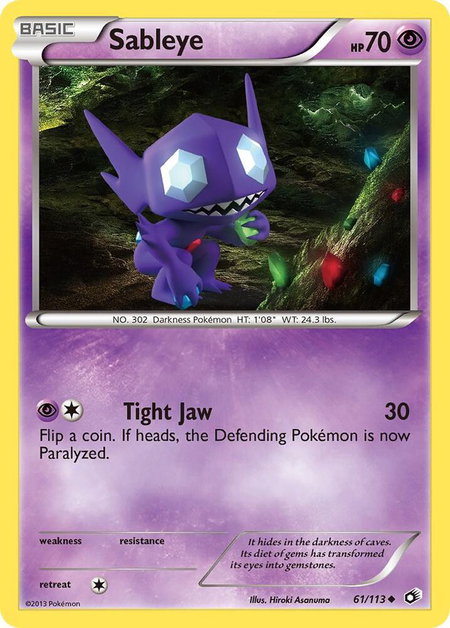 Sableye trading card from Legendary Treasures Sableye - Legendary Treasures Pokémon trading card