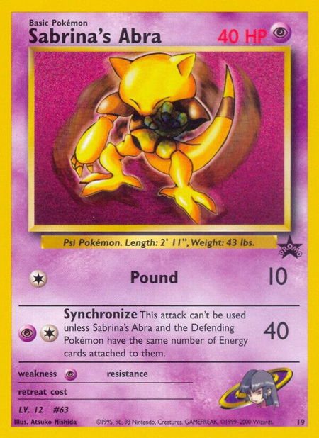 Sabrina's Abra - WoTC Promo Pokémon trading card
