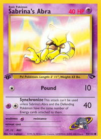 Sabrina's Abra (93) - Gym Challenge (G2) #093/132 - Common Pokémon Trading Card