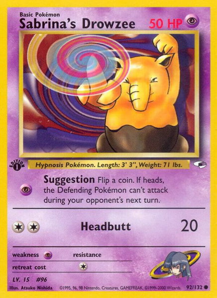 Sabrina's Drowzee trading card from Gym Heroes Sabrina's Drowzee - Gym Heroes Pokémon trading card