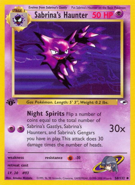 Sabrina's Haunter - Gym Heroes Pokémon trading card