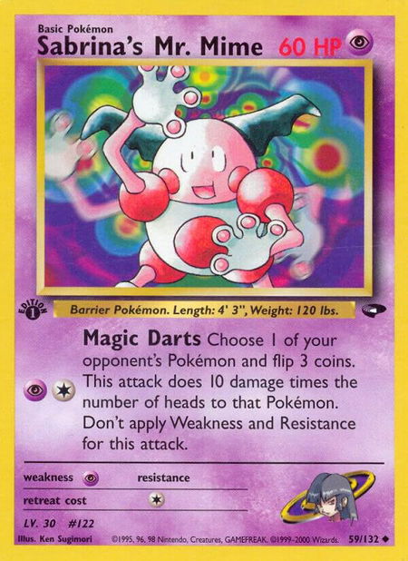 Sabrina's Mr. Mime - Gym Challenge Pokémon trading card