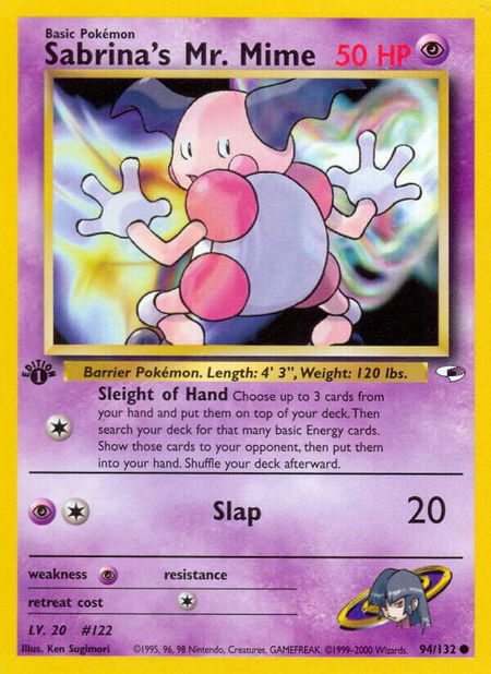 Sabrina's Mr. Mime - Gym Heroes Pokémon trading card