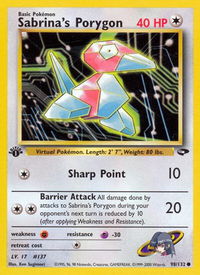Sabrina's Porygon - Gym Challenge (G2) #098/132 - Common Pokémon Trading Card