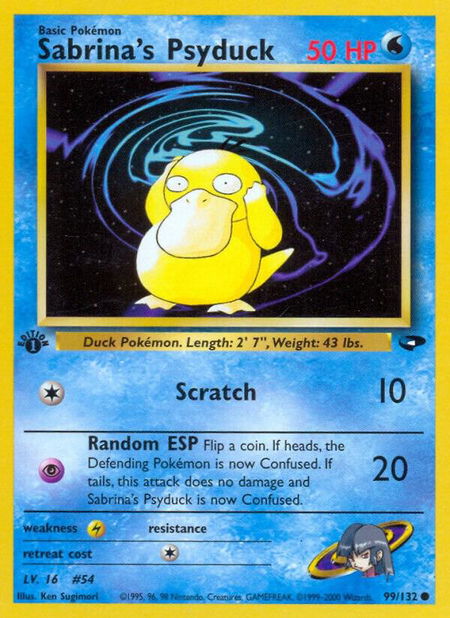 Sabrina's Psyduck - Gym Challenge Pokémon trading card