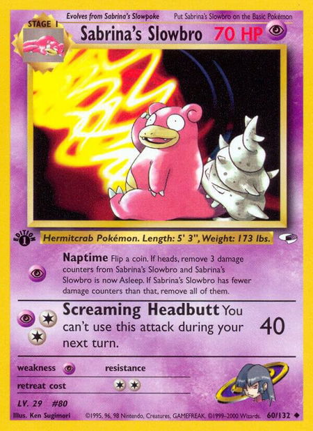 Sabrina's Slowbro - Gym Heroes Pokémon trading card