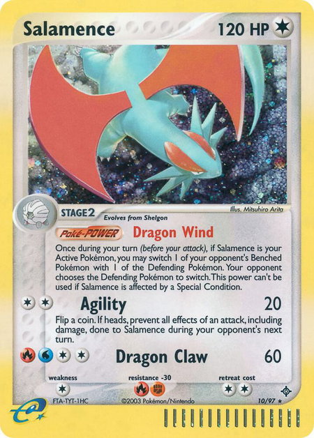 Salamence - 10/97 trading card from Dragon Salamence - 10/97 - Dragon Pokémon trading card