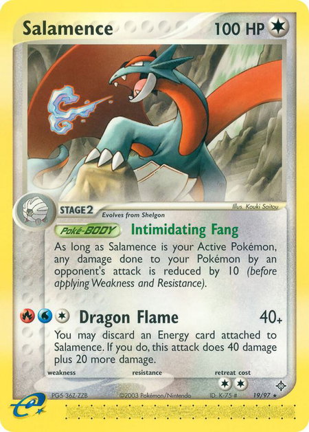 Salamence - 19/97 trading card from Dragon Salamence - 19/97 - Dragon Pokémon trading card