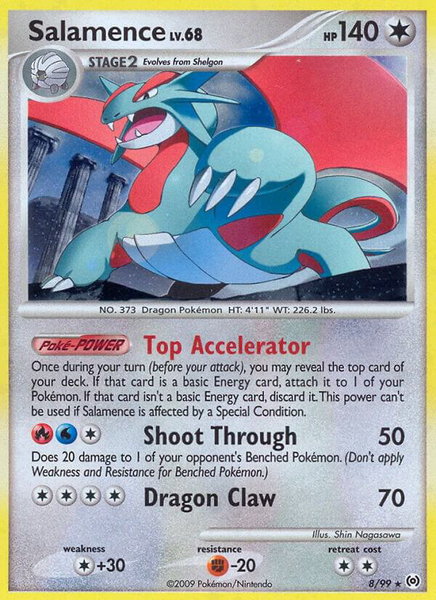 Salamence trading card from Arceus Salamence - Arceus Pokémon trading card