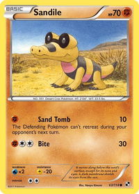 Sandile - Black and White (BLW) #63/114 - Common Pokémon Trading Card