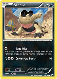 Sandile - Dark Explorers (DEX) #64/108 - Common Pokémon Trading Card