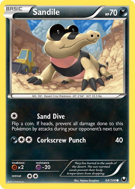 Sandile - Dark Explorers Pokémon trading card