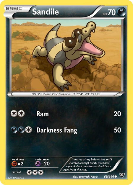 Sandile - XY Base Set Pokémon trading card