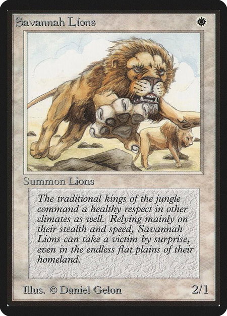 Savannah Lions - Beta Edition Magic: The Gathering trading card