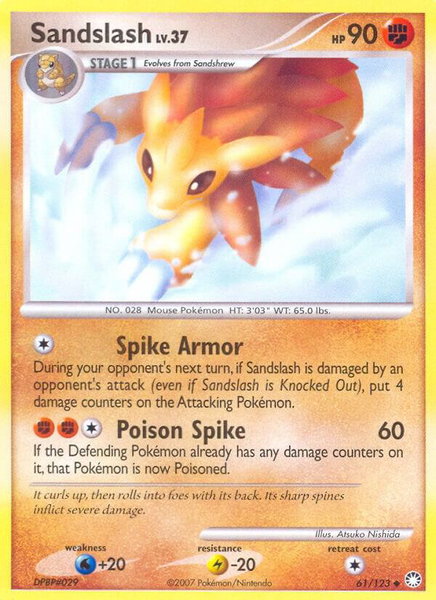 Sandslash trading card from Mysterious Treasures Sandslash - Mysterious Treasures Pokémon trading card