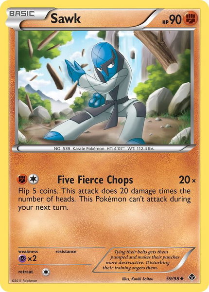 Sawk - Emerging Powers Pokémon trading card