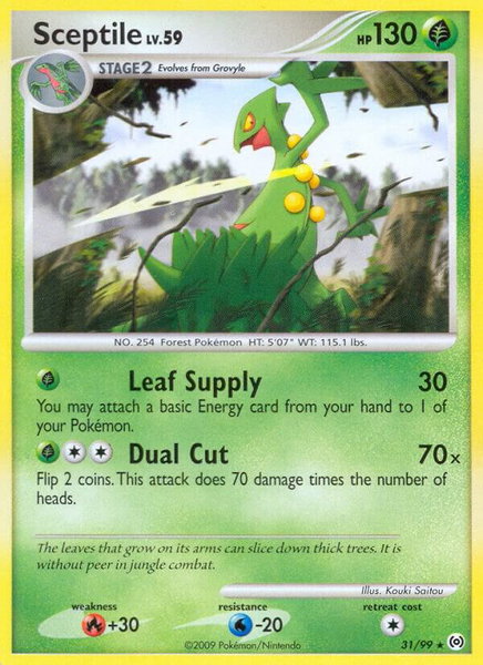 Sceptile (31) trading card from Arceus Sceptile (31) - Arceus Pokémon trading card