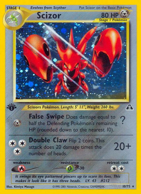 Scizor (10) - Neo Discovery Pokémon trading card