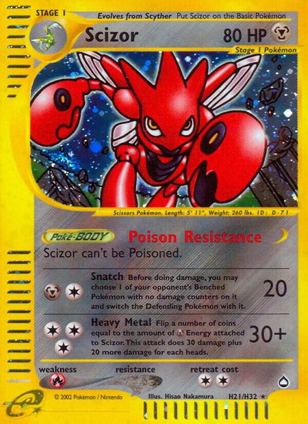 Scizor (H21) - Aquapolis Pokémon trading card