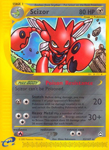 Scizor - Aquapolis Pokémon trading card