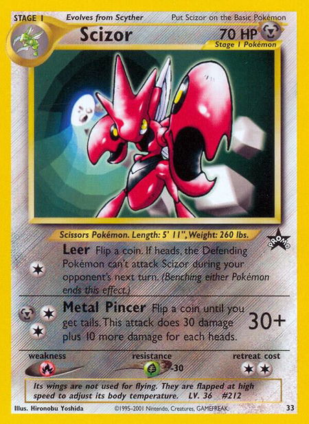 Scizor trading card from WoTC Promo Scizor - WoTC Promo Pokémon trading card