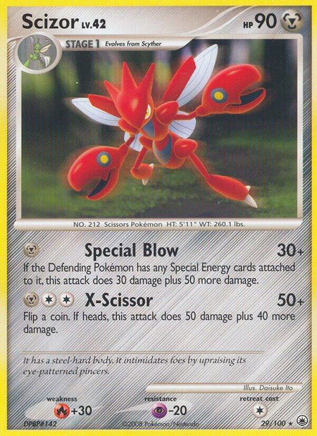 Scizor trading card from Majestic Dawn Scizor - Majestic Dawn Pokémon trading card