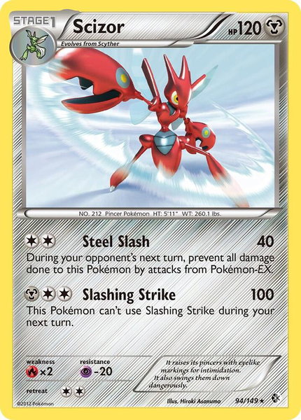 Scizor trading card from Boundaries Crossed Scizor - Boundaries Crossed Pokémon trading card
