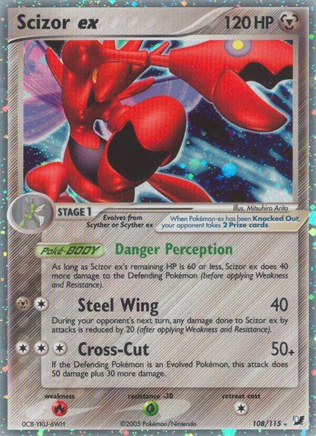 Scizor ex trading card from Unseen Forces Scizor ex - Unseen Forces Pokémon trading card