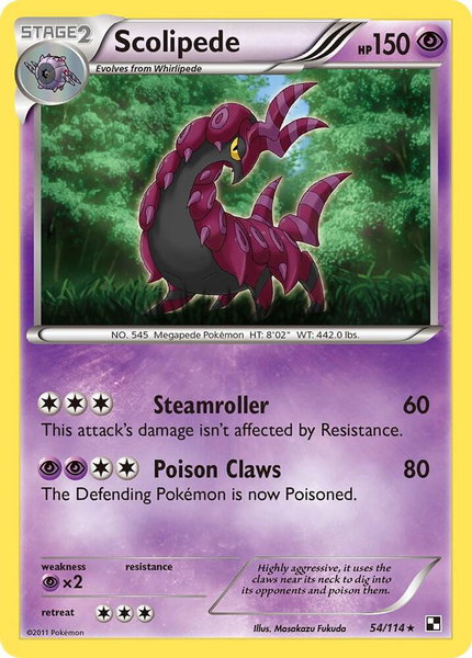 Scolipede - Black and White Pokémon trading card