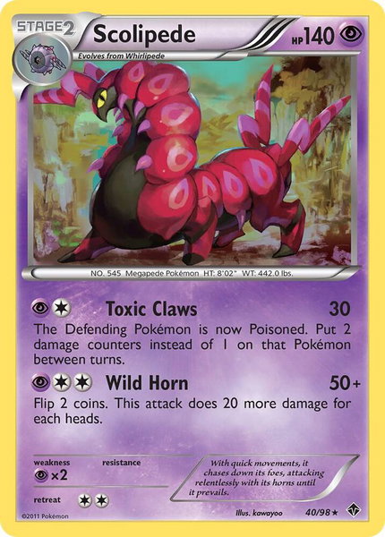 Scolipede - Emerging Powers Pokémon trading card