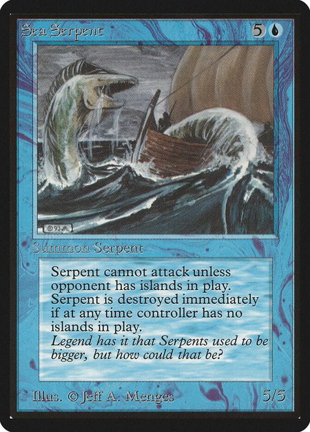 Sea Serpent - Beta Edition Magic: The Gathering trading card