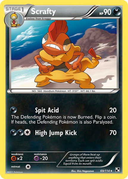 Scrafty - Black and White Pokémon trading card