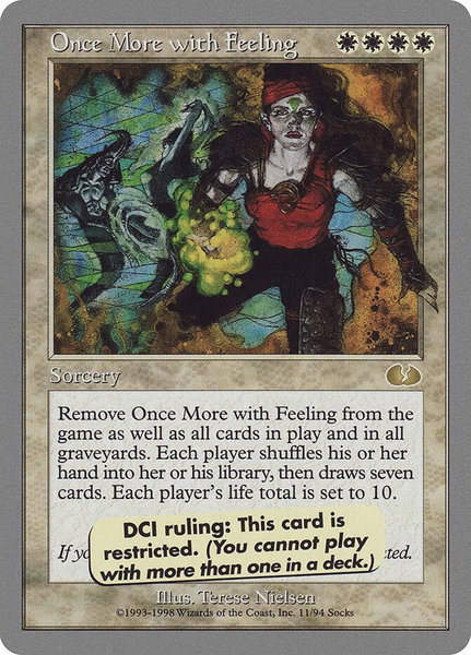 Once More with Feeling trading card from Unglued Once More with Feeling - Unglued Magic: The Gathering trading card