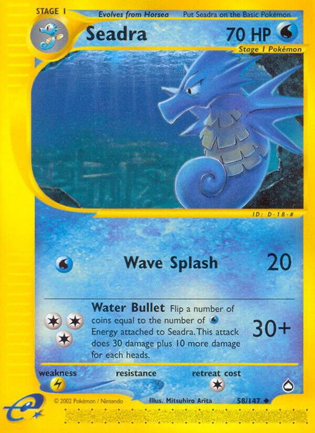 Seadra - Aquapolis Pokémon trading card