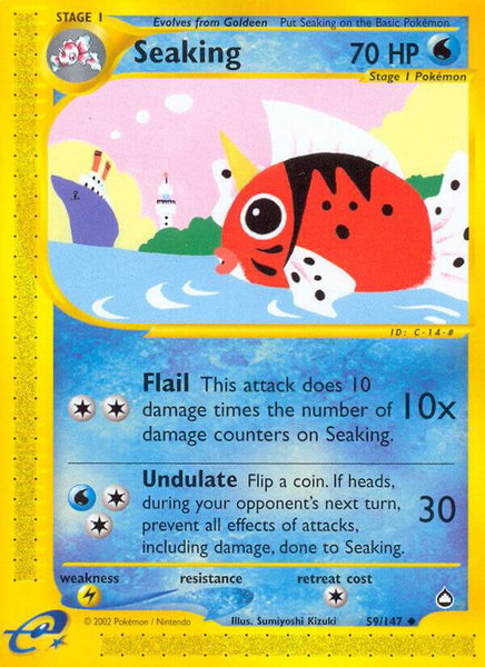 Seaking trading card from Aquapolis Seaking - Aquapolis Pokémon trading card