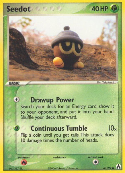 Seedot trading card from Legend Maker Seedot - Legend Maker Pokémon trading card