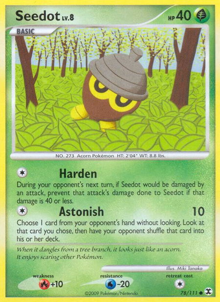 Seedot trading card from Rising Rivals Seedot - Rising Rivals Pokémon trading card