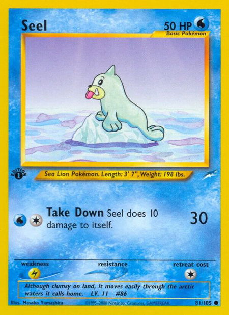 Seel - Neo Destiny Pokémon trading card